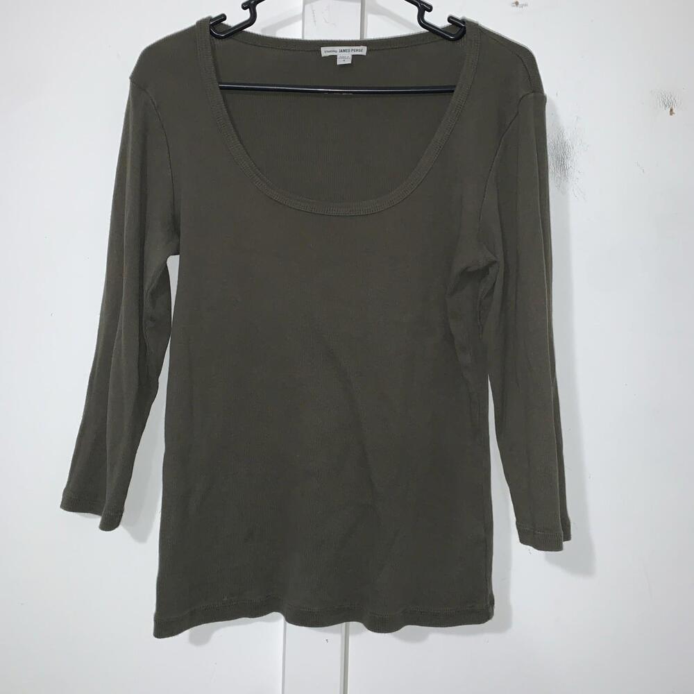 James Perse Long Raglan Sleeve Thermal Top Abyss L/XL‎